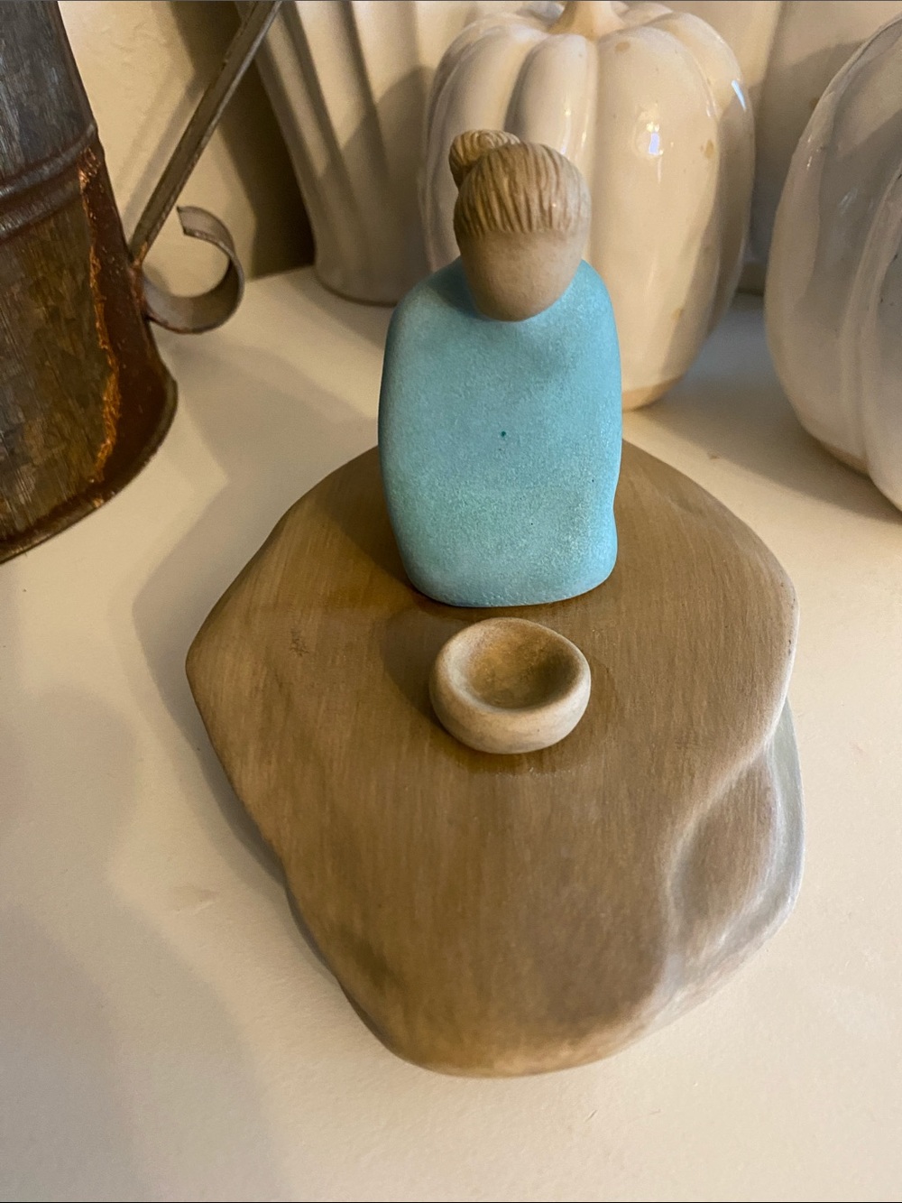 00
Vintage 1984 Jack Black Navajo Art Pottery Ceramic Lady in Prayer